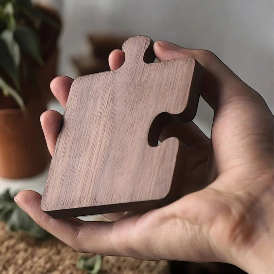 Alderon Walnut Puzzle Cup Coasters Inovessa