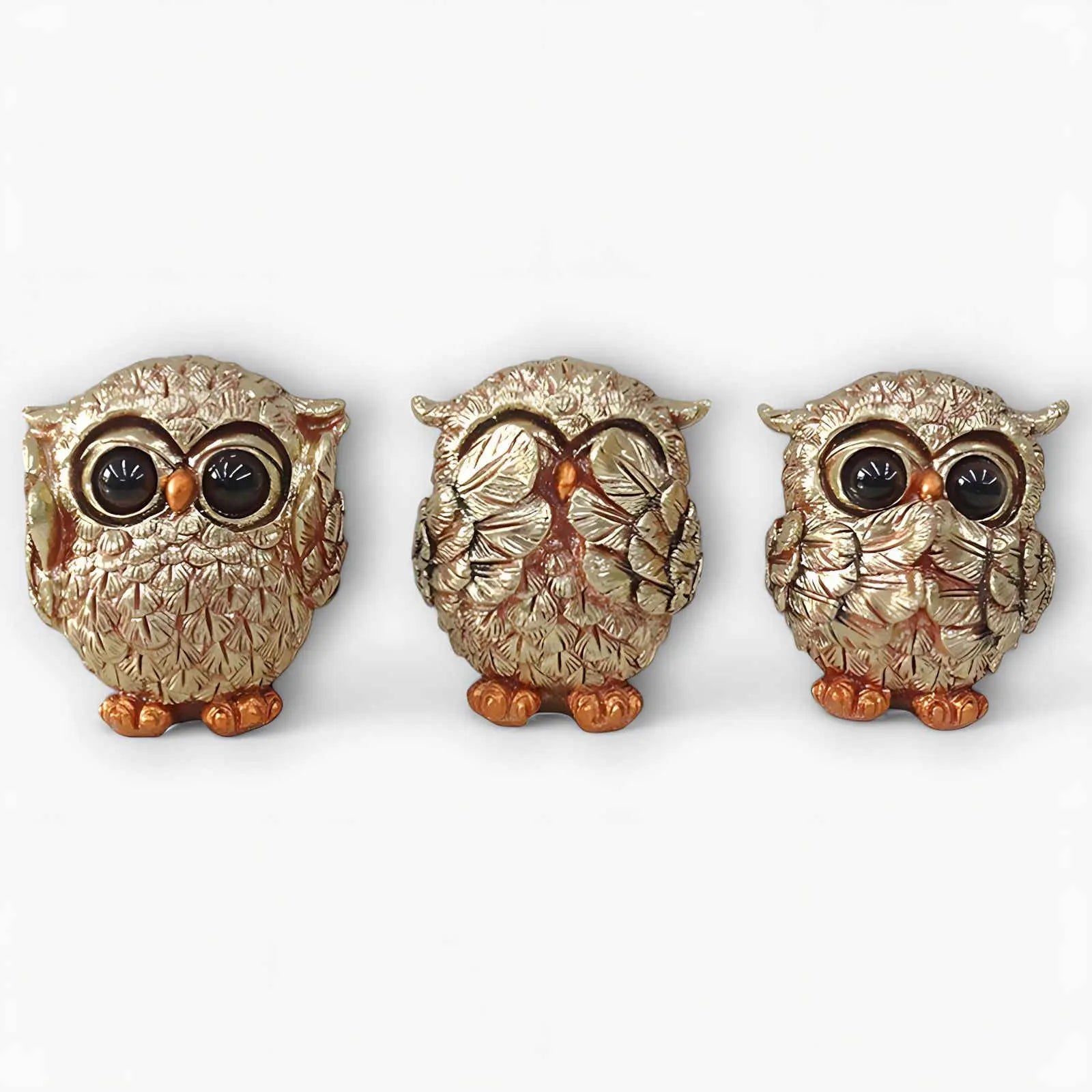 Luxurious Gold Owl Figurine Set - Lusomart