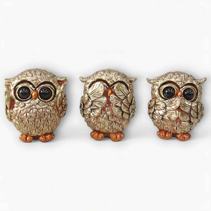 Luxurious Gold Owl Figurine Set - Lusomart