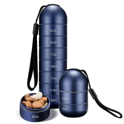 Compact Daily Pill Box with 7 Day Organizer - Lusomart