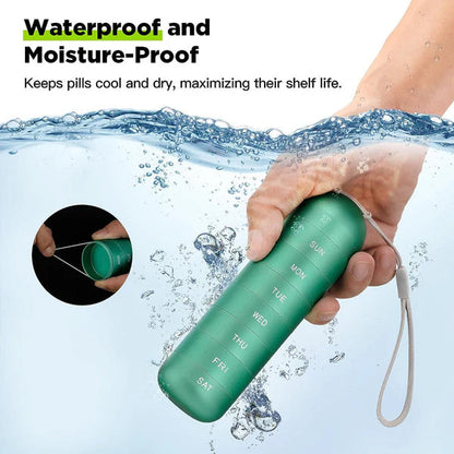 Aluminum 7-Day Portable Travel Pill Organizer, Pill Box Pill Container 8