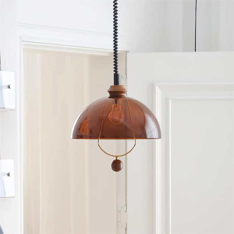 AmberGlow | Stylish Retro Glass Hanging Pendant Light for Kitchen 3