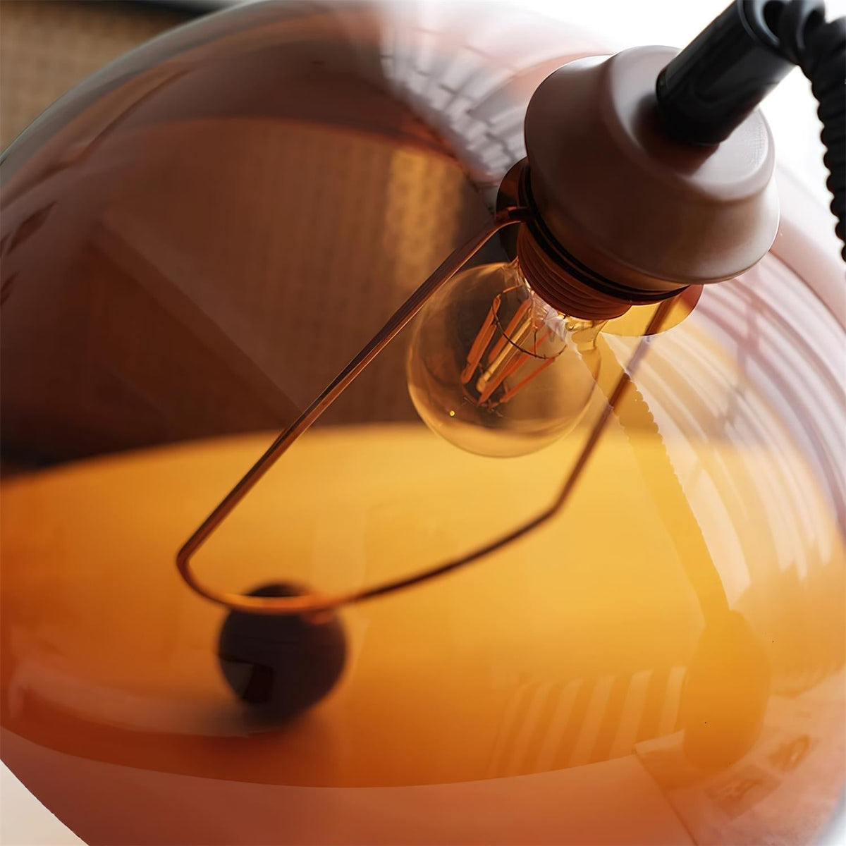 AmberGlow | Stylish Retro Glass Hanging Pendant Light for Kitchen 5