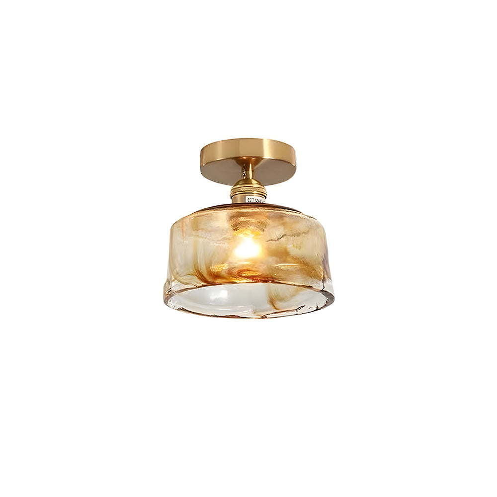 AmberGlow | Vintage Elegant Brass Flush Mount Ceiling Light Fixture 1