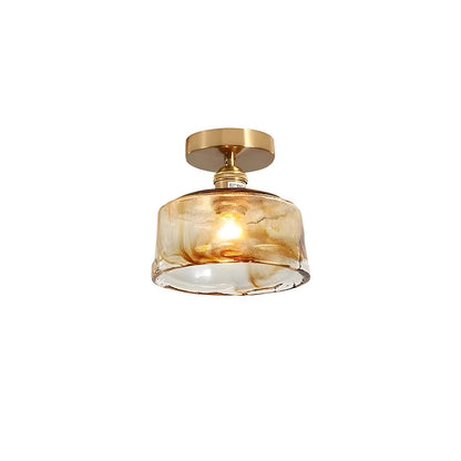AmberGlow | Vintage Elegant Brass Flush Mount Ceiling Light Fixture 1