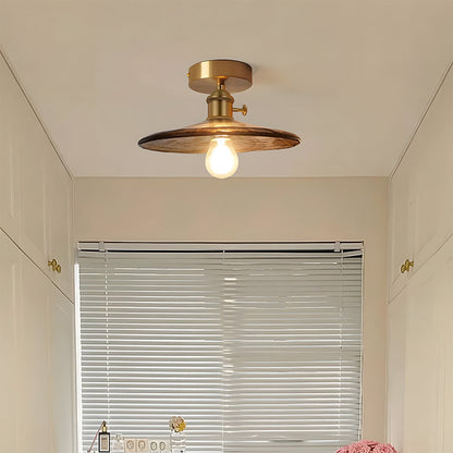 AmberGlow | Vintage Elegant Brass Flush Mount Ceiling Light Fixture 10