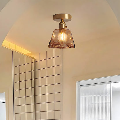 AmberGlow | Vintage Elegant Brass Flush Mount Ceiling Light Fixture 3