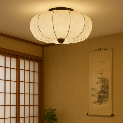 Ambrya | Elegant Medieval-Style Silk Ceiling Lamp with Retro Charm 3