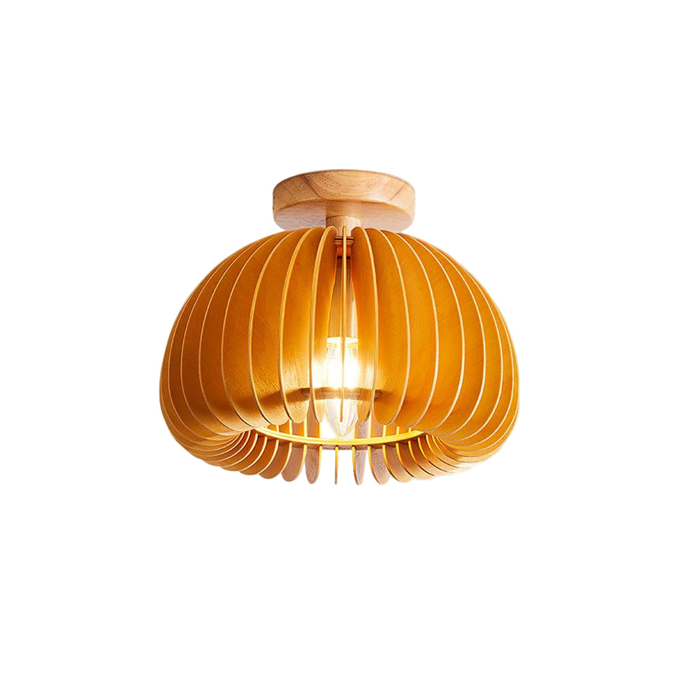 Aneko | Charming Rustic Wooden Pumpkin Ceiling Light Fixture 1