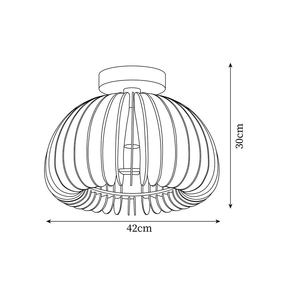 Aneko | Charming Rustic Wooden Pumpkin Ceiling Light Fixture 3
