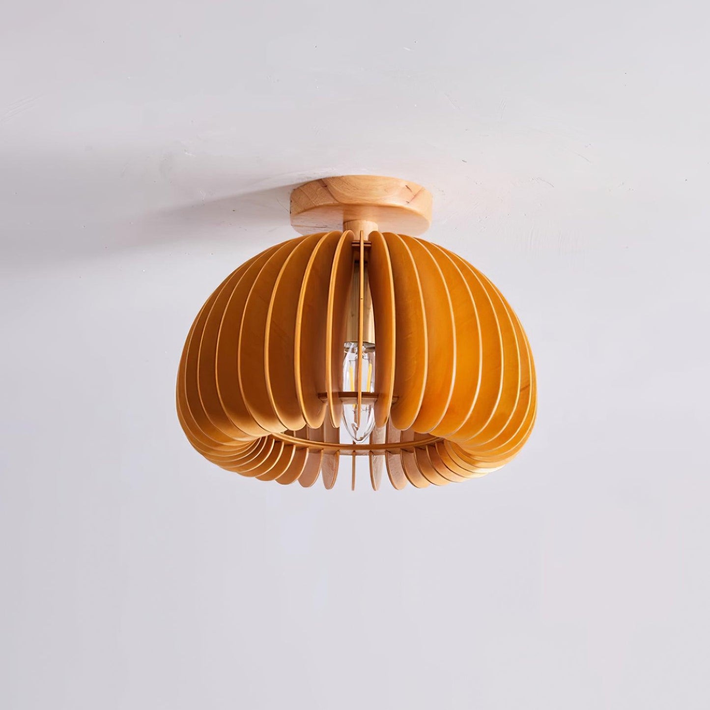 Aneko | Charming Rustic Wooden Pumpkin Ceiling Light Fixture 4