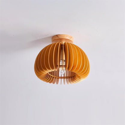 Aneko | Charming Rustic Wooden Pumpkin Ceiling Light Fixture 5