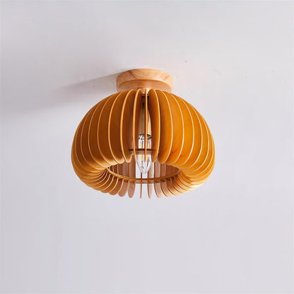 Aneko | Charming Rustic Wooden Pumpkin Ceiling Light Fixture 6