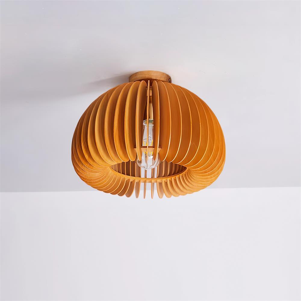 Aneko | Charming Rustic Wooden Pumpkin Ceiling Light Fixture 7