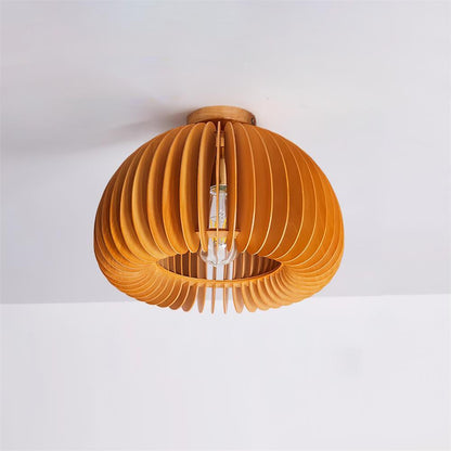 Aneko | Charming Rustic Wooden Pumpkin Ceiling Light Fixture 8