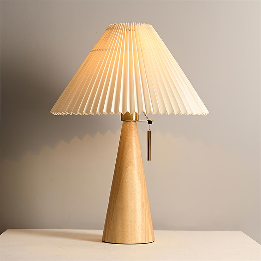 Vintage Chic Wooden LED Desk Lamp - Lusomart