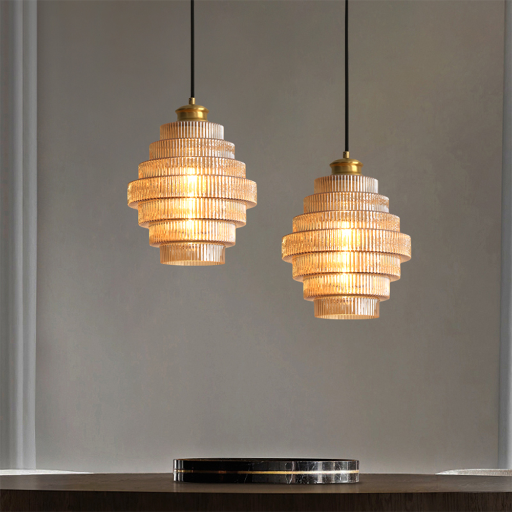 Sleek Metal Glass Drop Light