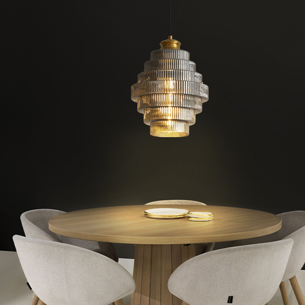 Sleek Metal Glass Drop Light