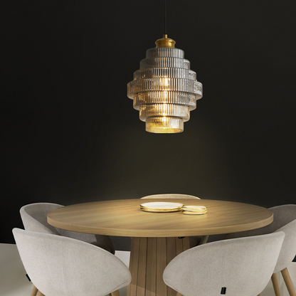 Sleek Metal Glass Drop Light