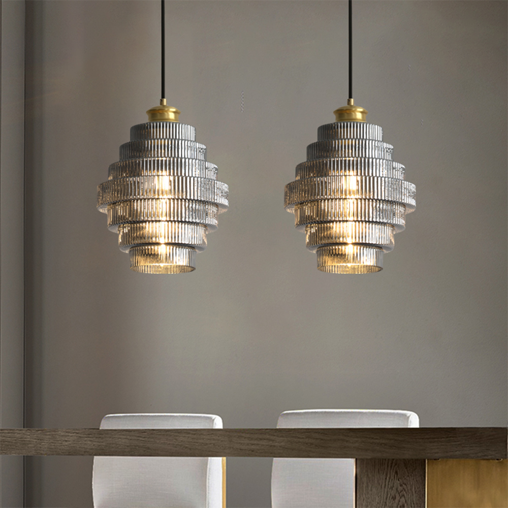 Sleek Metal Glass Drop Light