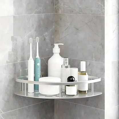 Modern Black Bathroom Corner Storage Shelf - Lusomart