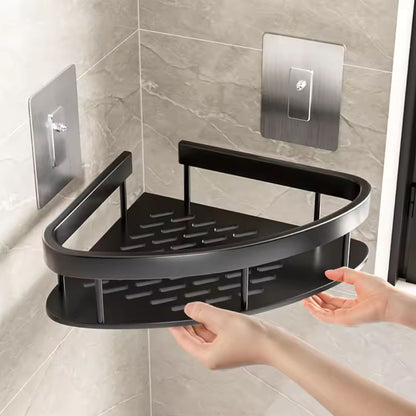 AquaAlu | Stylish Durable Black Shower Corner Shelf Organizer 1