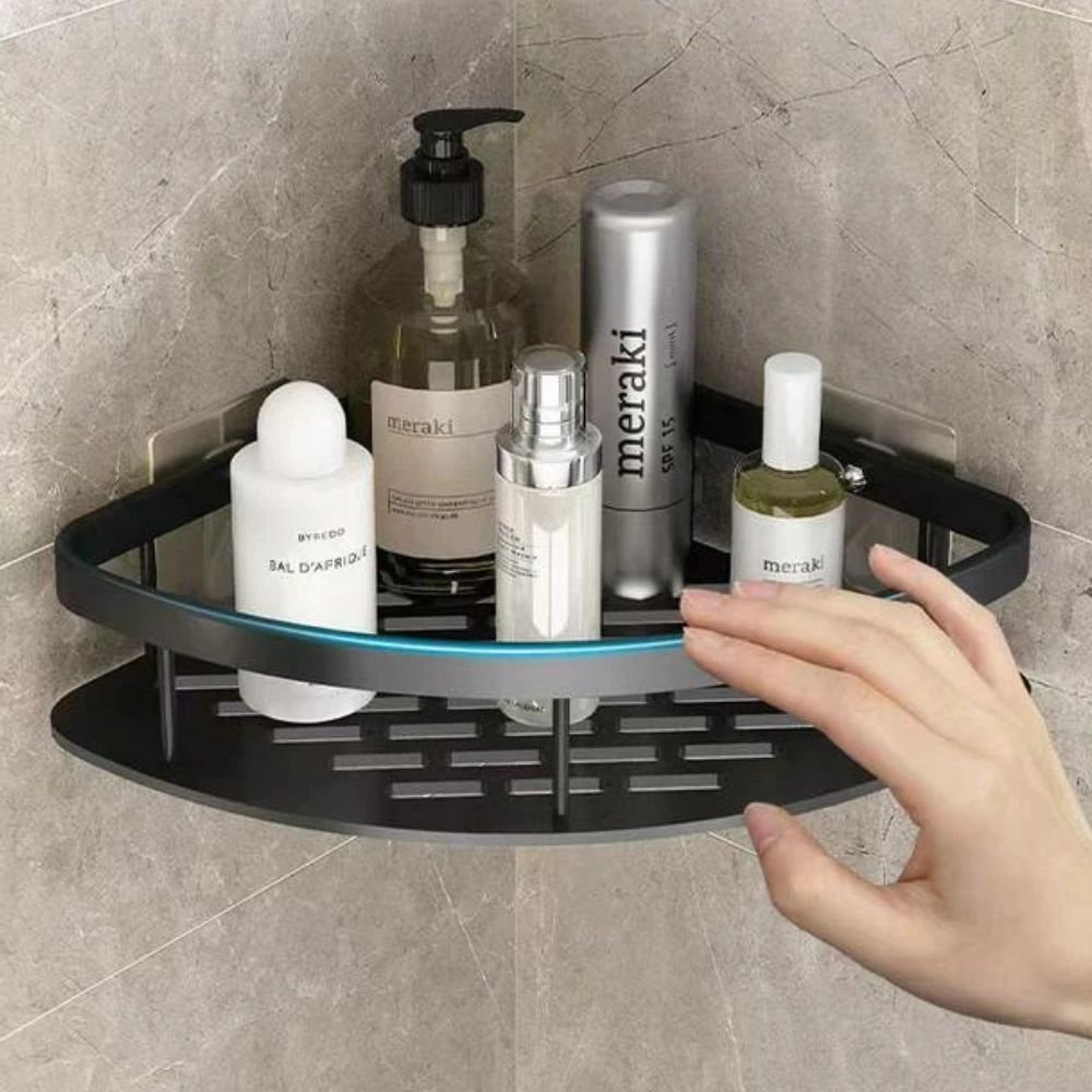 AquaAlu | Stylish Durable Black Shower Corner Shelf Organizer 2