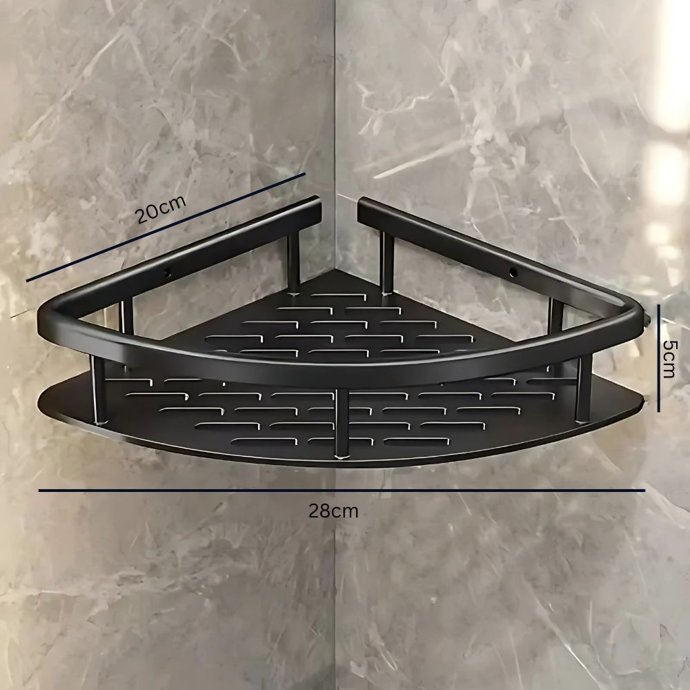 AquaAlu | Stylish Durable Black Shower Corner Shelf Organizer 3