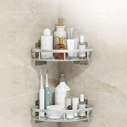 AquaAlu | Stylish Durable Black Shower Corner Shelf Organizer 6