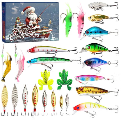 Fishing Gift Calendar with 24 Fun Lure Surprises - Lusomart