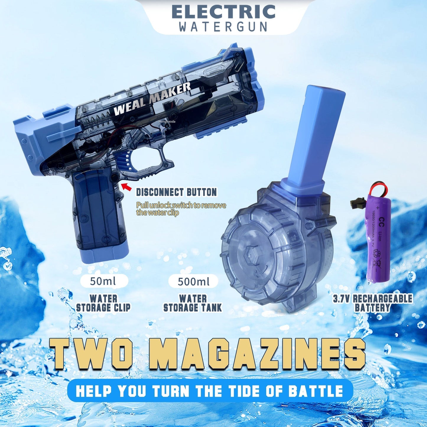 AquaBlast | Fun Colorful Kids Electric Water Toy Gun 2