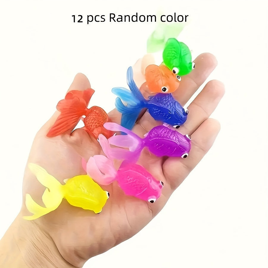 AquaFin | Floating Rubber Fish Bath Toy Set – 12-Pack for Toddlers 1