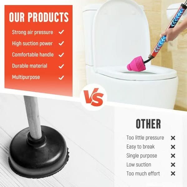 AquaForce | Powerful High-Pressure Toilet Bowl Plunger for Unblocking Clogs 4