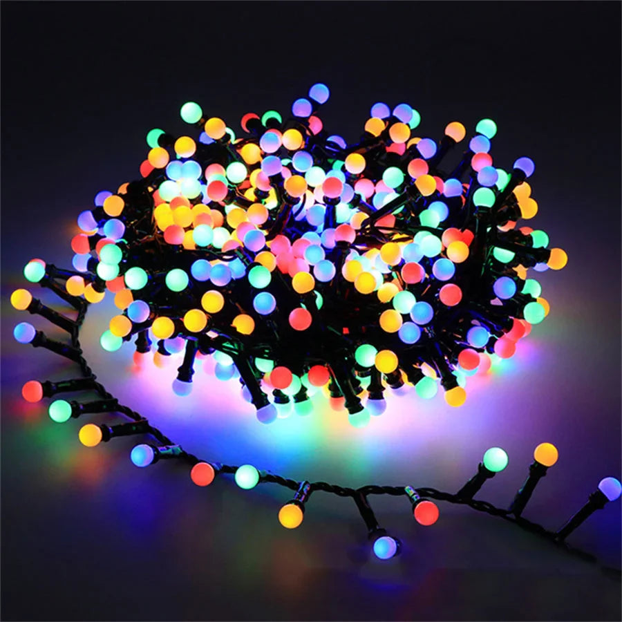 Colorful Outdoor Solar String Lights for Patio and Garden - Lusomart