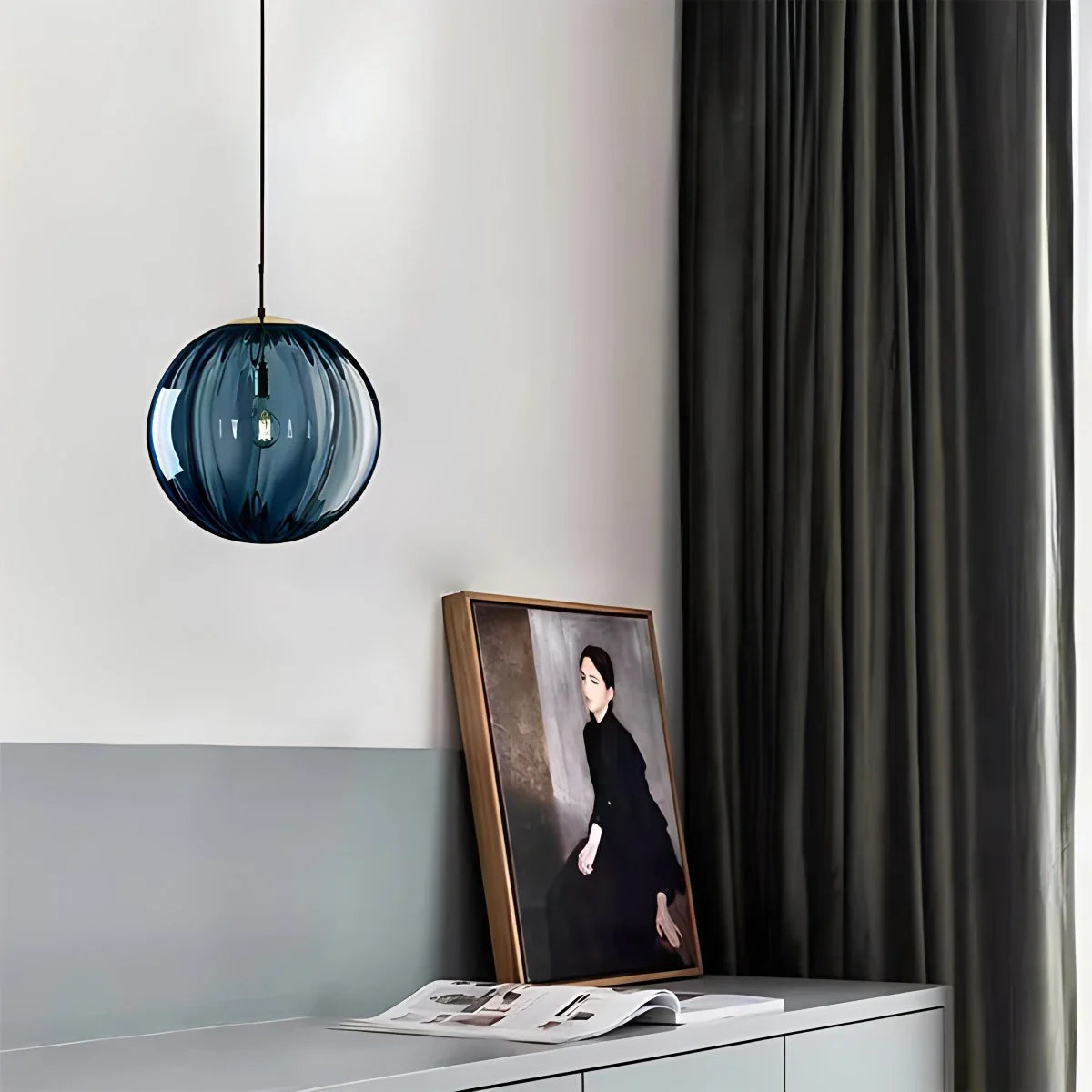 AquaLuxe | Modern Textured Glass Kitchen Pendant Lighting with LED Dimming 7