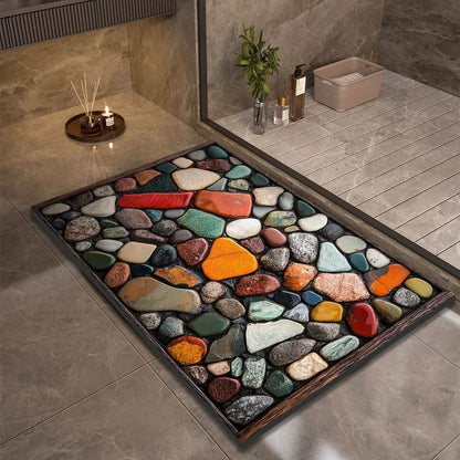 AquaStone | Stylish Non-Slip Diatomaceous Earth Bath Mat for Safety 1