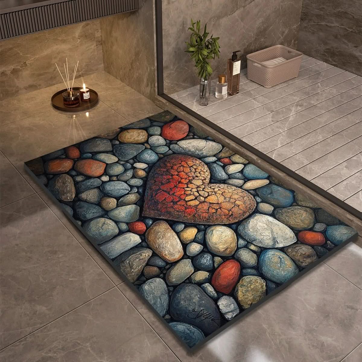 AquaStone | Stylish Non-Slip Diatomaceous Earth Bath Mat for Safety 12