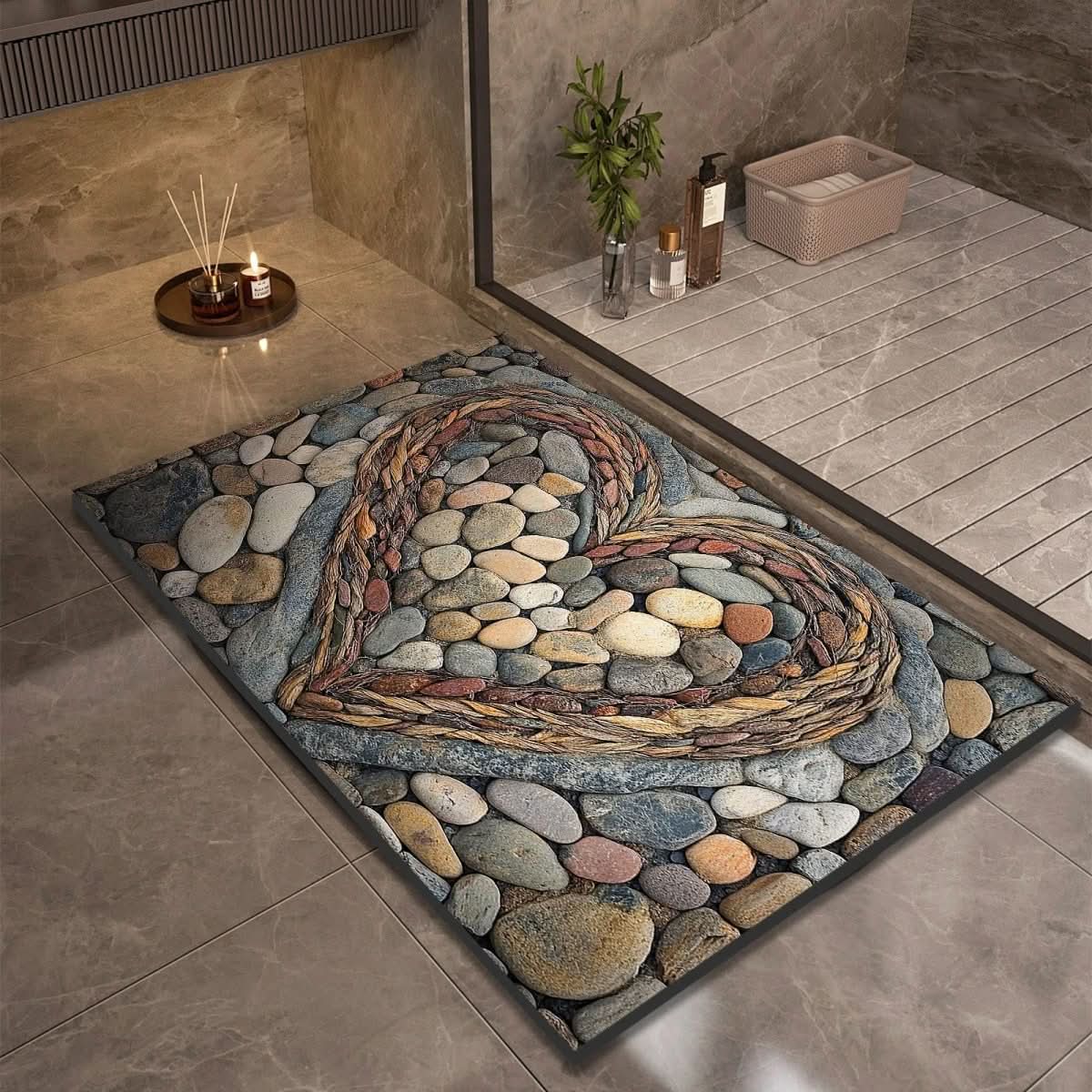AquaStone | Stylish Non-Slip Diatomaceous Earth Bath Mat for Safety 13