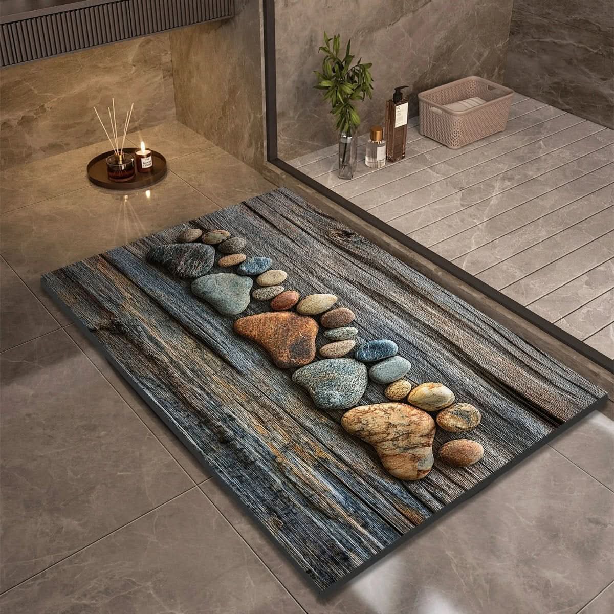 AquaStone | Stylish Non-Slip Diatomaceous Earth Bath Mat for Safety 14