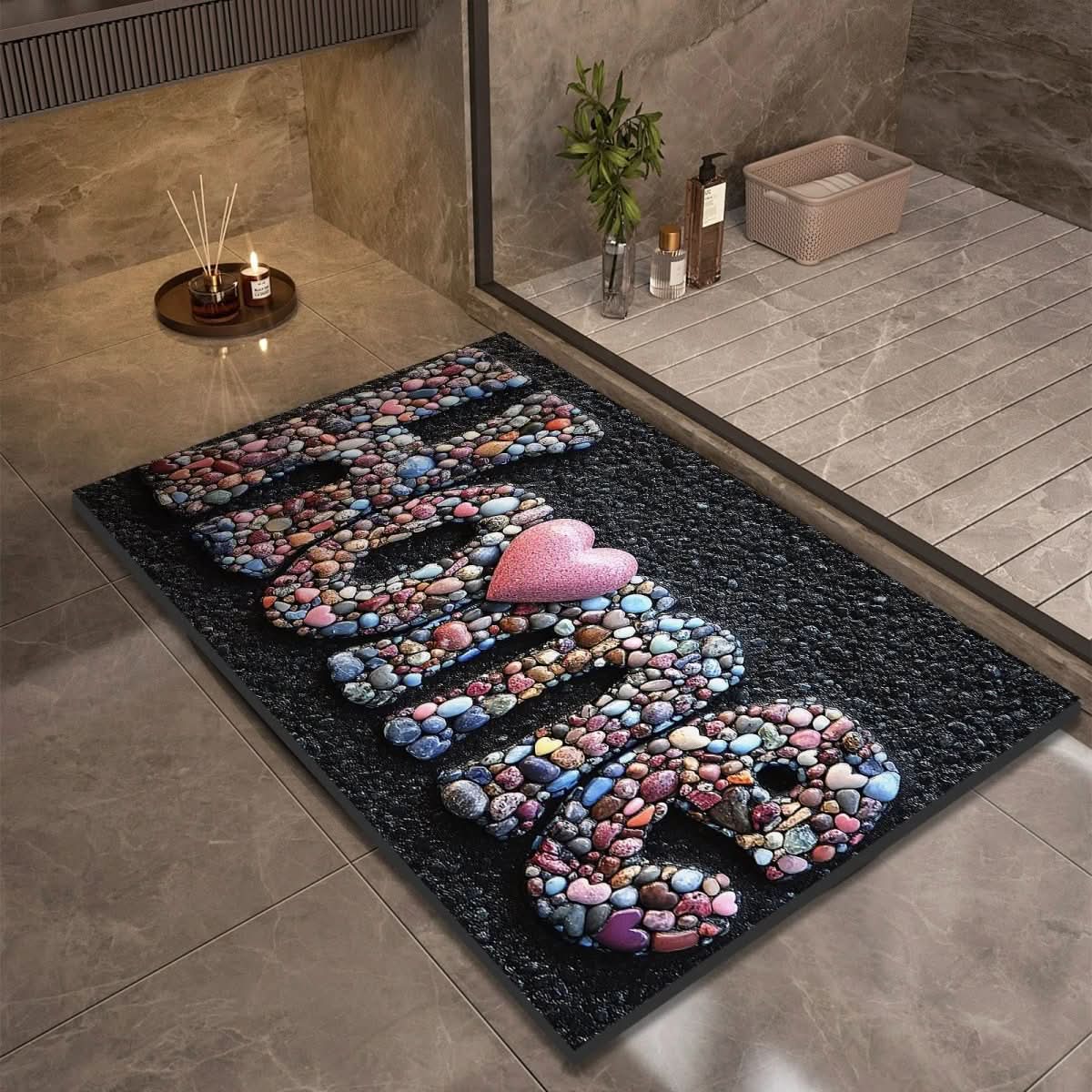 AquaStone | Stylish Non-Slip Diatomaceous Earth Bath Mat for Safety 15
