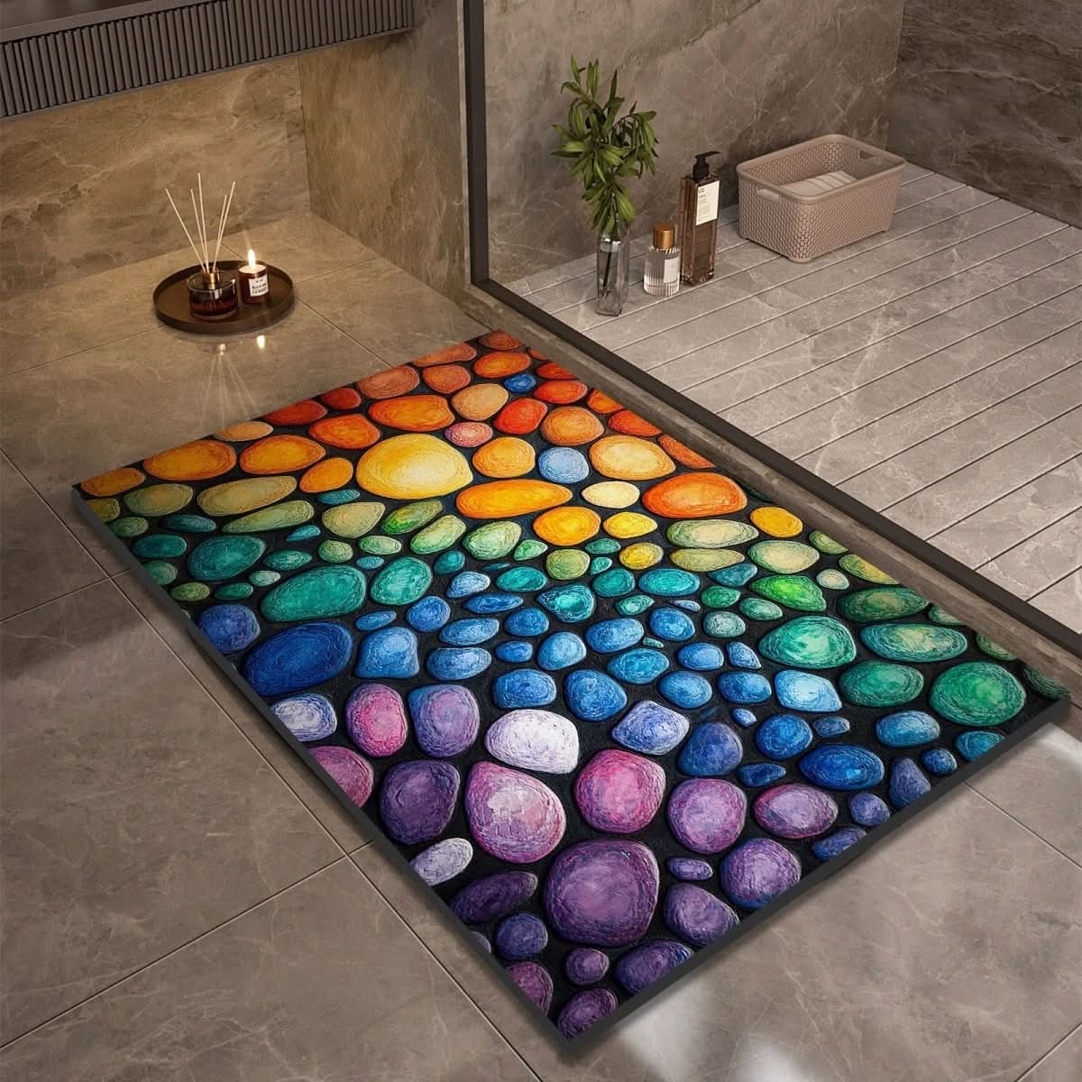 AquaStone | Stylish Non-Slip Diatomaceous Earth Bath Mat for Safety 17