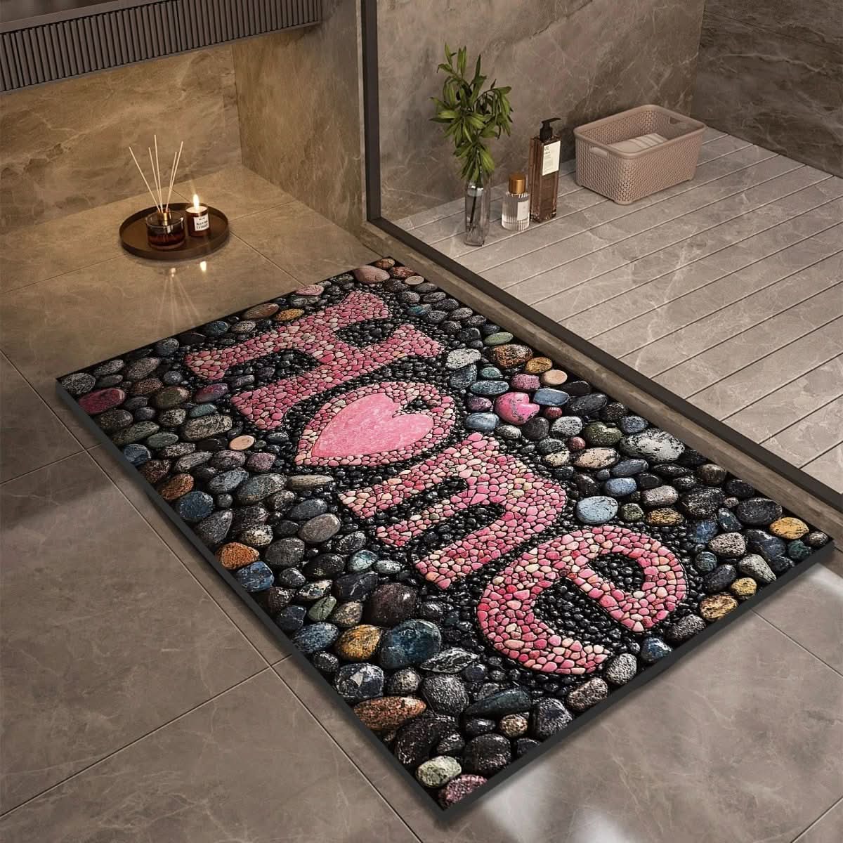 AquaStone | Stylish Non-Slip Diatomaceous Earth Bath Mat for Safety 18