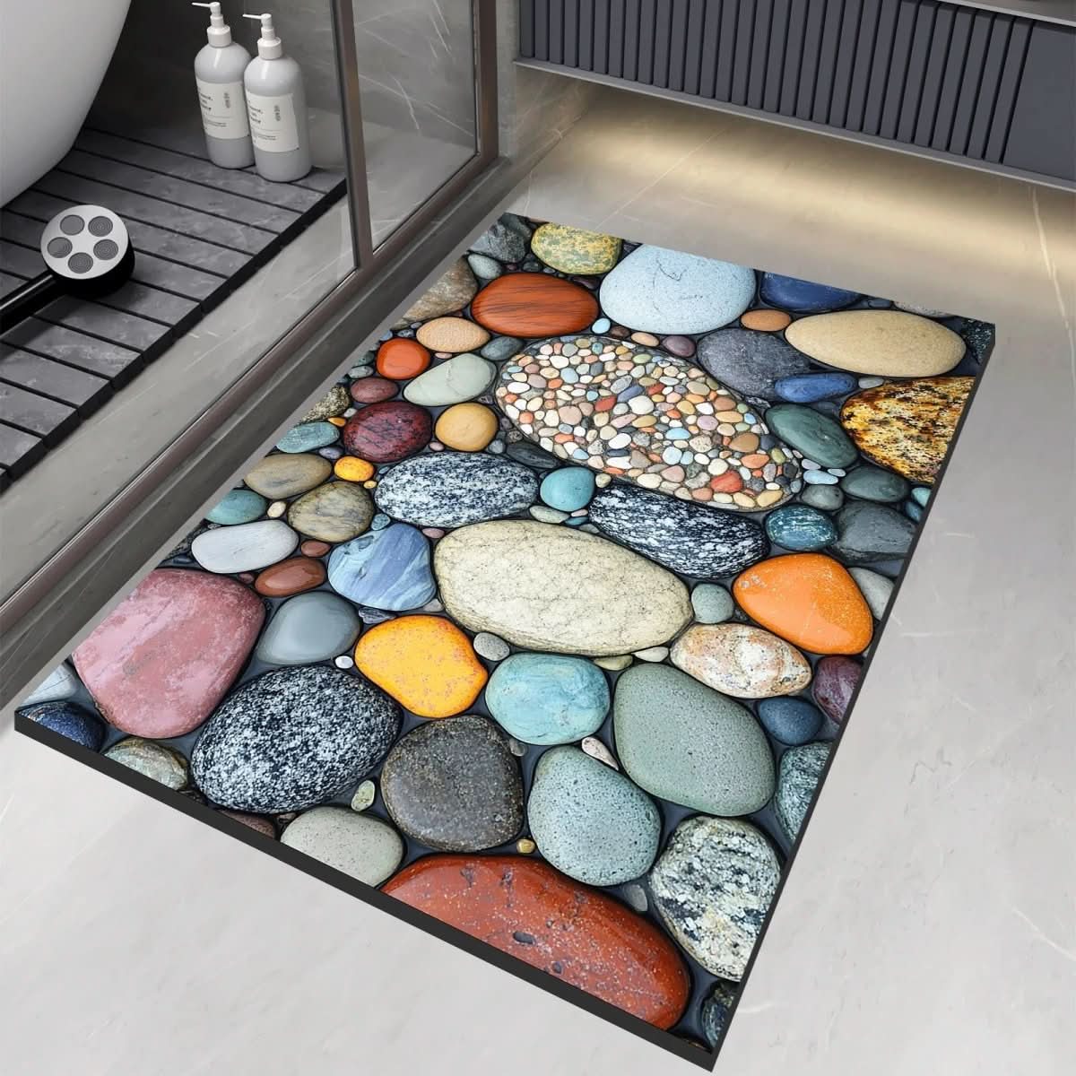 AquaStone | Stylish Non-Slip Diatomaceous Earth Bath Mat for Safety 3