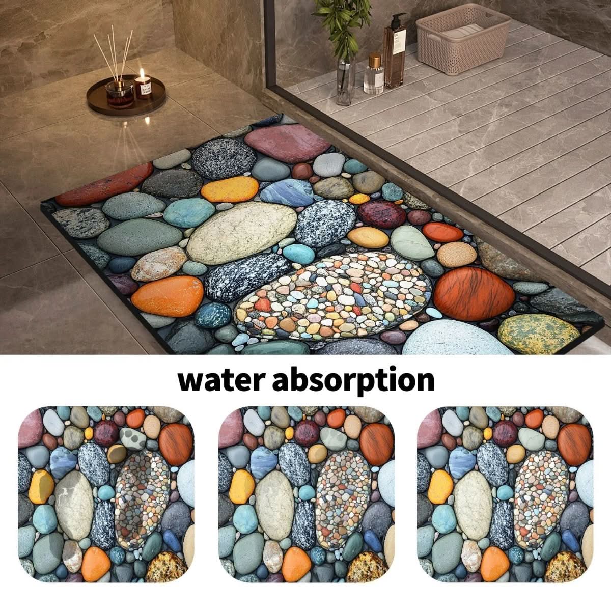 AquaStone | Stylish Non-Slip Diatomaceous Earth Bath Mat for Safety 4