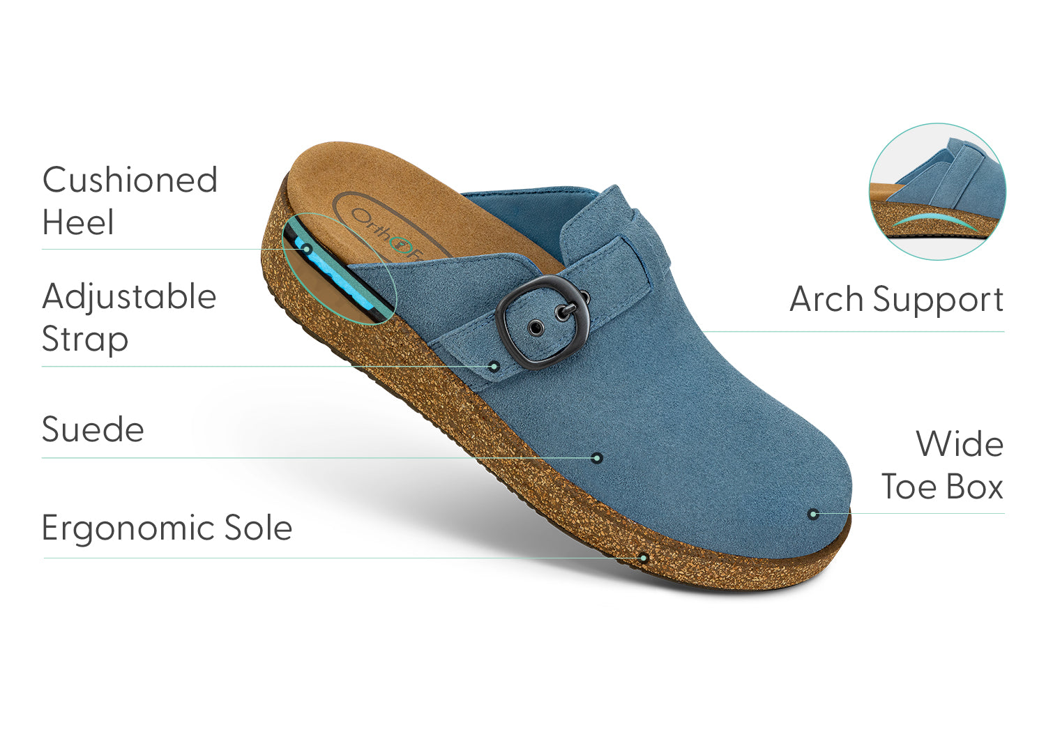 AquaSuede | Stylish Comfortable Clogs for Men with Adjustable Strap 2