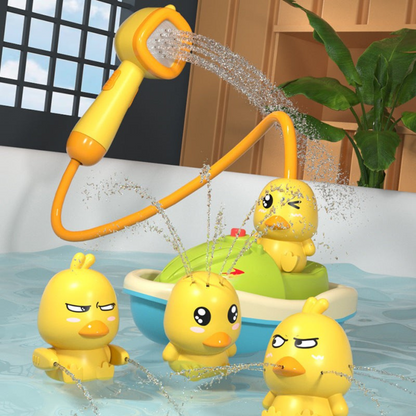 AquaTots | Bath Toy Set with Floating Ducks and Gentle Water Sprayer 2