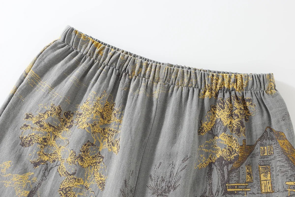 AquarelleCotton | Elegant Artistic Watercolor Kimono Pajama Set 4