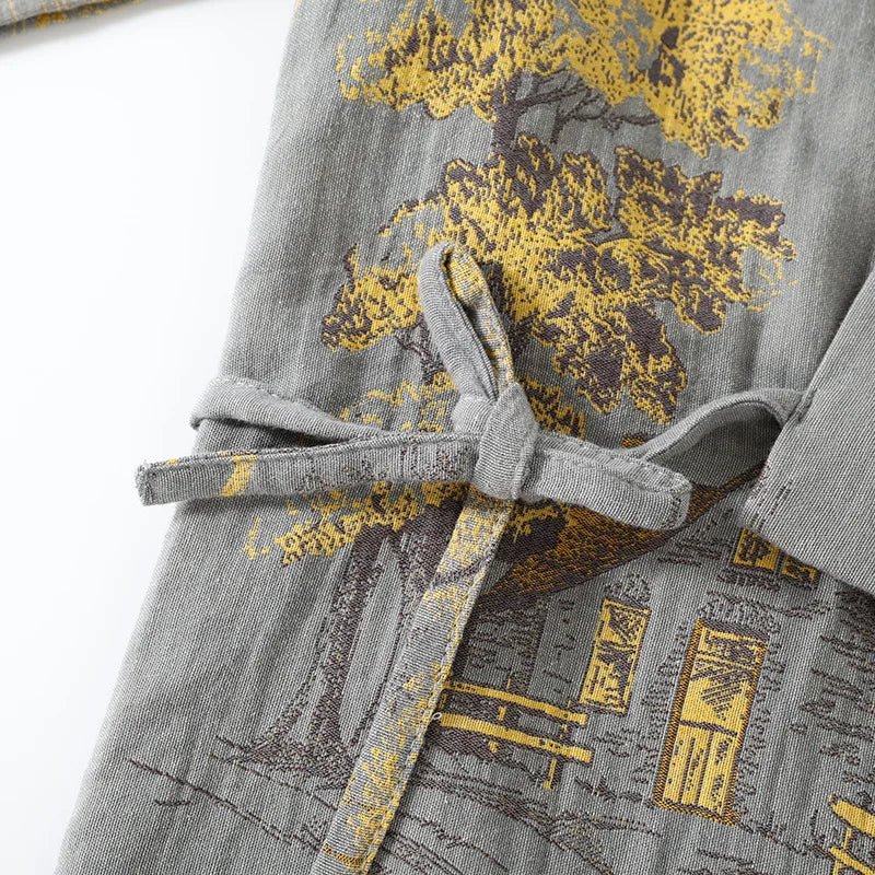 AquarelleCotton | Elegant Artistic Watercolor Kimono Pajama Set 5