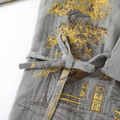 AquarelleCotton | Elegant Artistic Watercolor Kimono Pajama Set 5