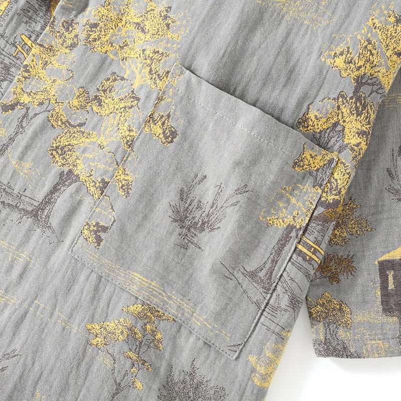 AquarelleCotton | Elegant Artistic Watercolor Kimono Pajama Set 8